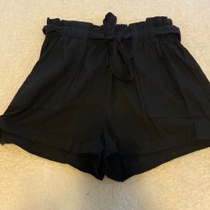 Black cotton shorts